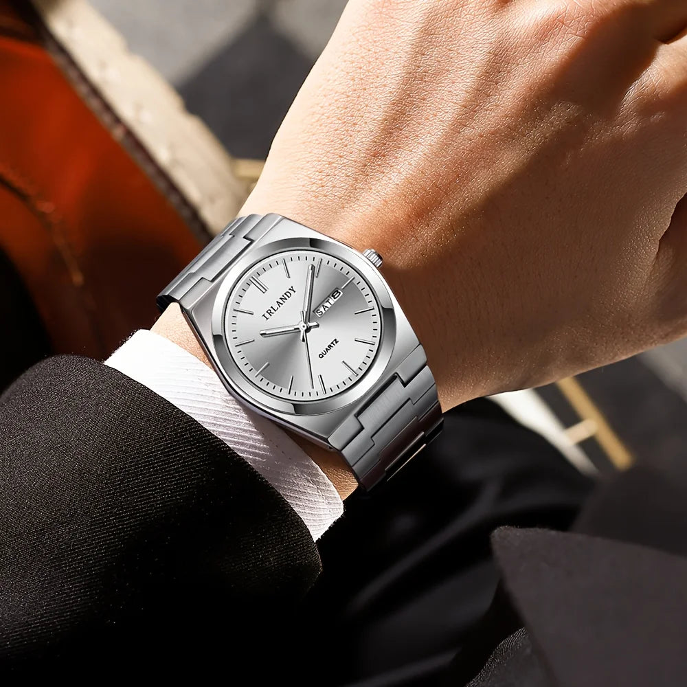Reloj Plateado Esfera Blanca