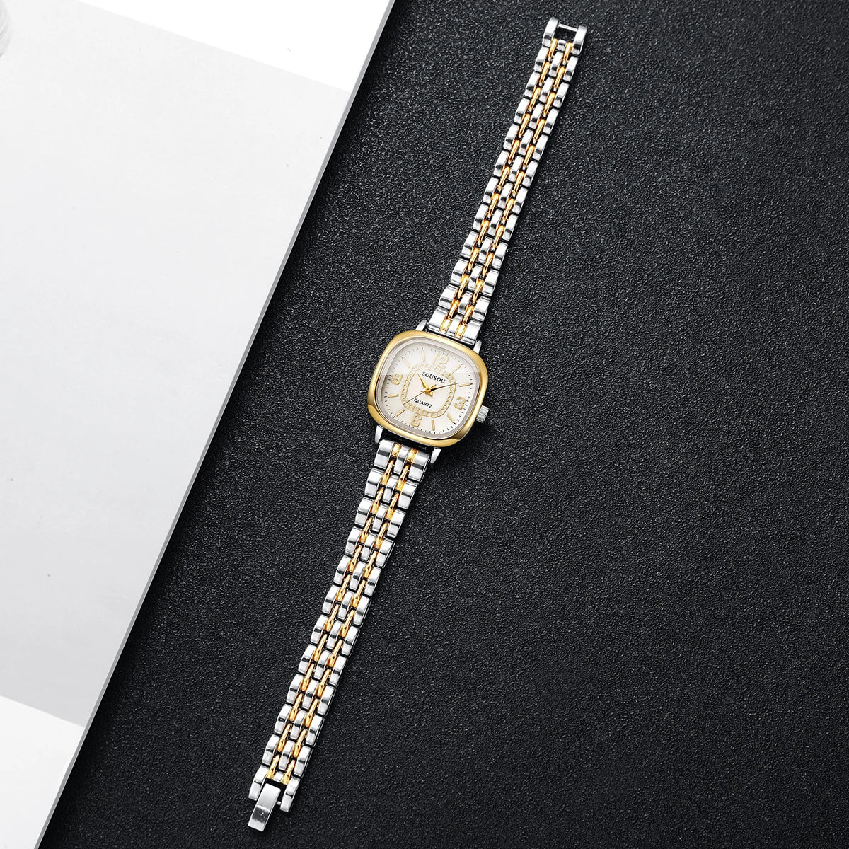 Reloj Cuadrado Bicolor