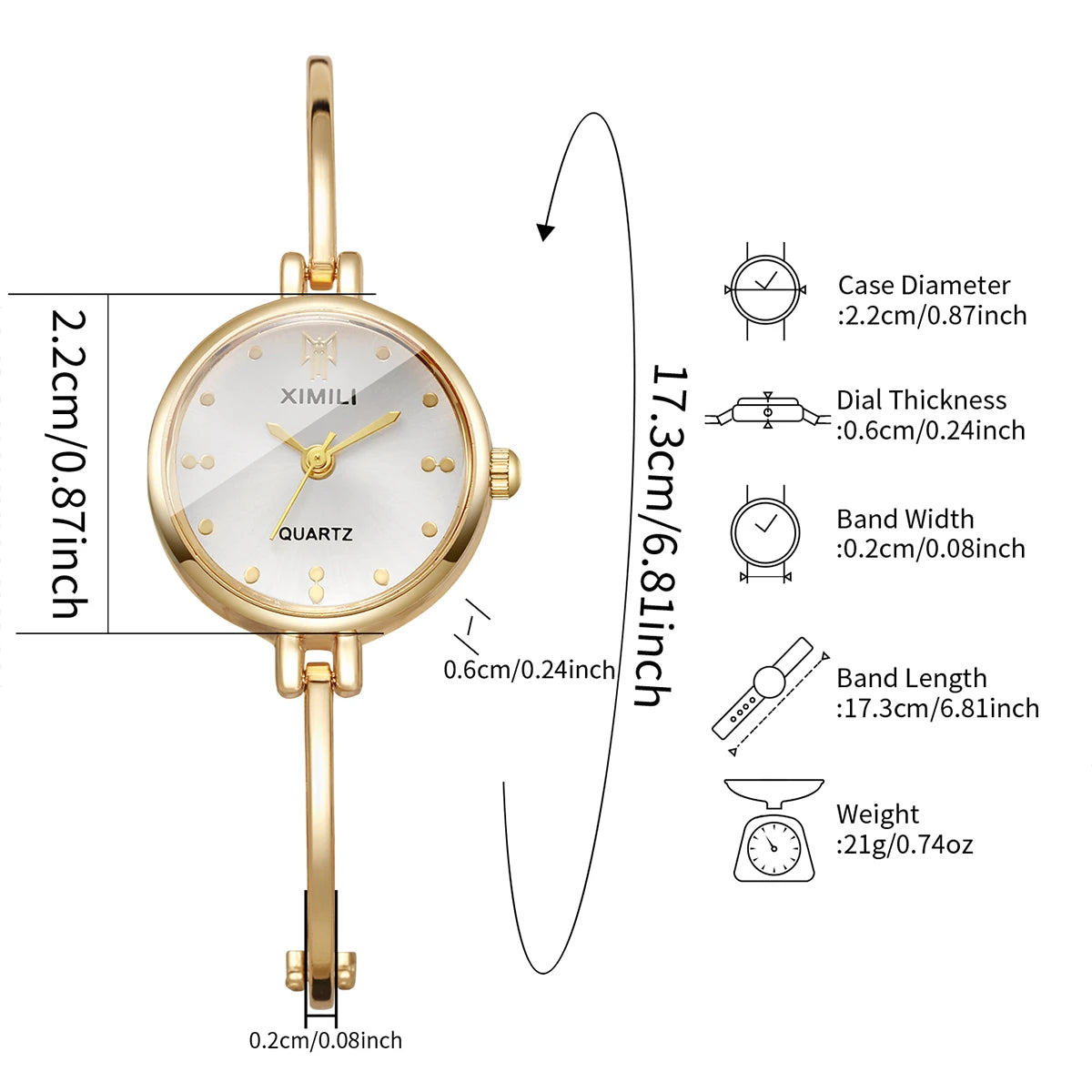 Reloj Brazalete Delgado