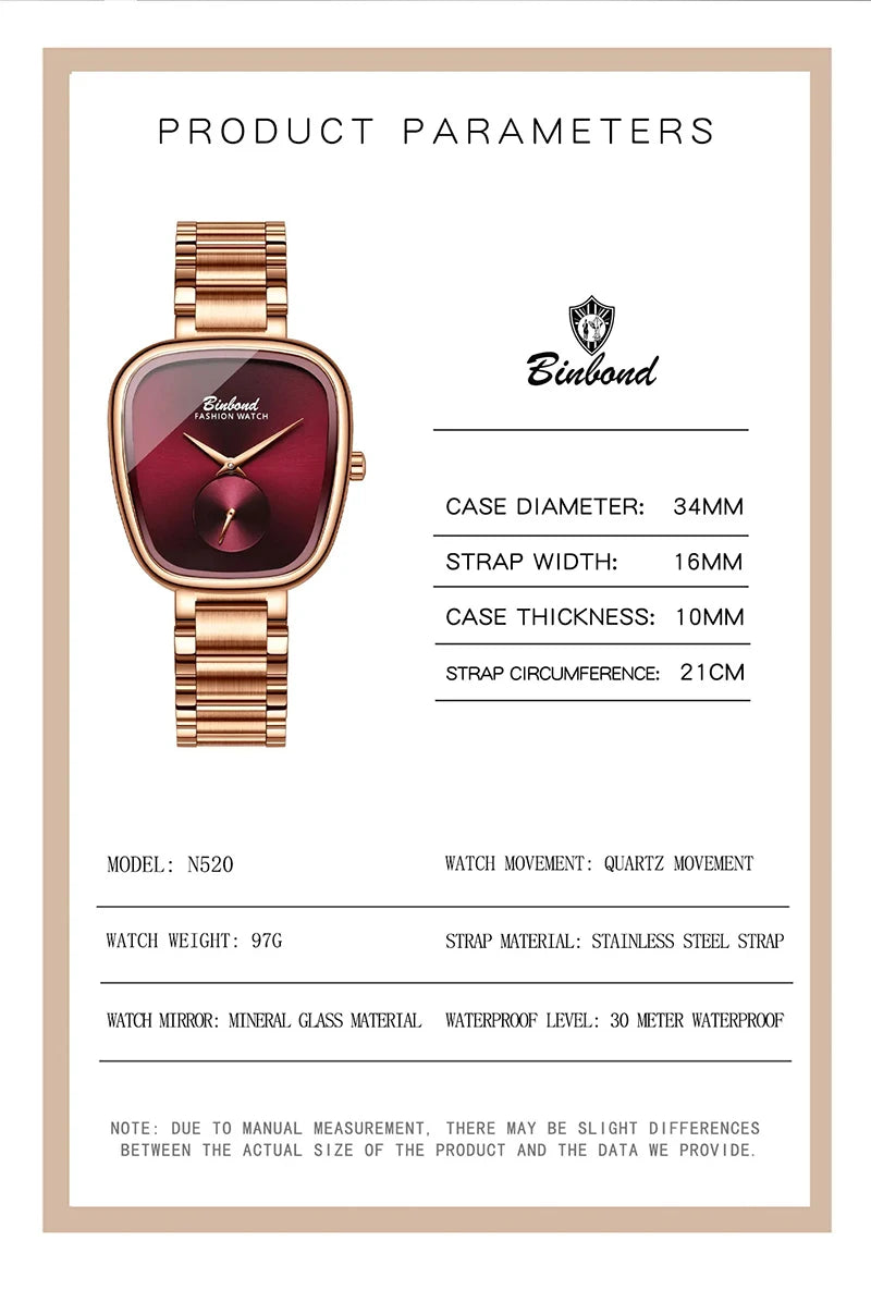 Reloj BINBOND Cuadrado