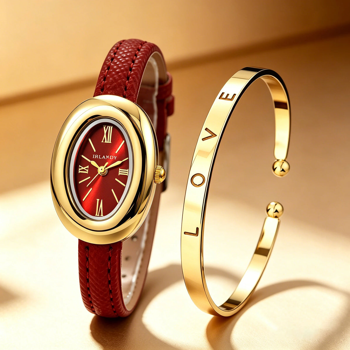 Set de Reloj Ovalado y Brazalete