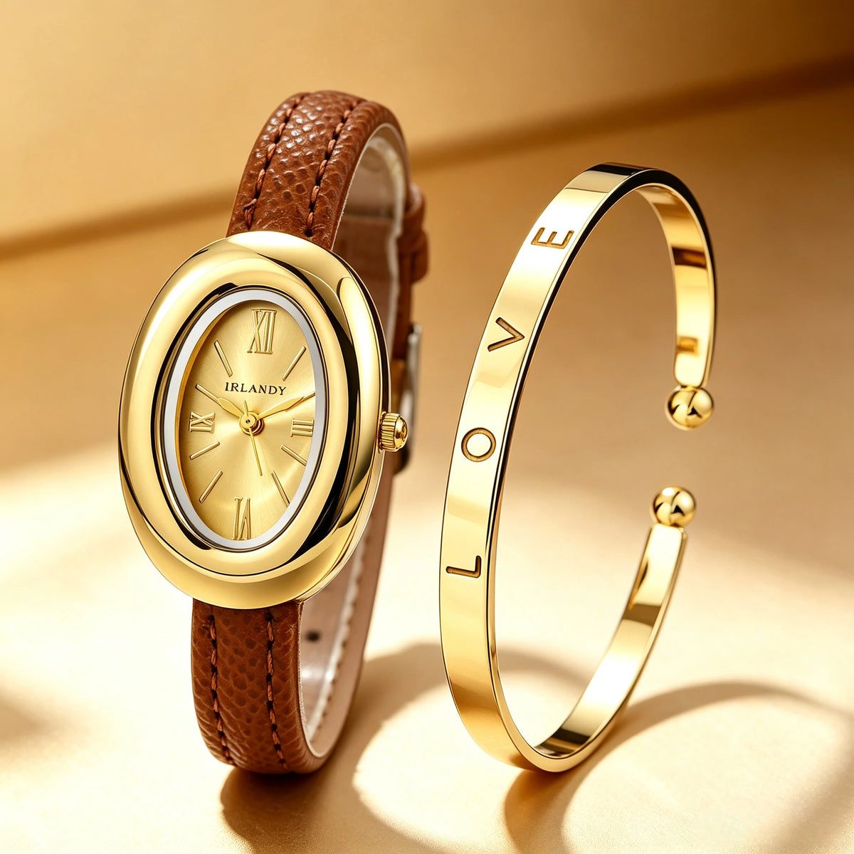 Set de Reloj Ovalado y Brazalete