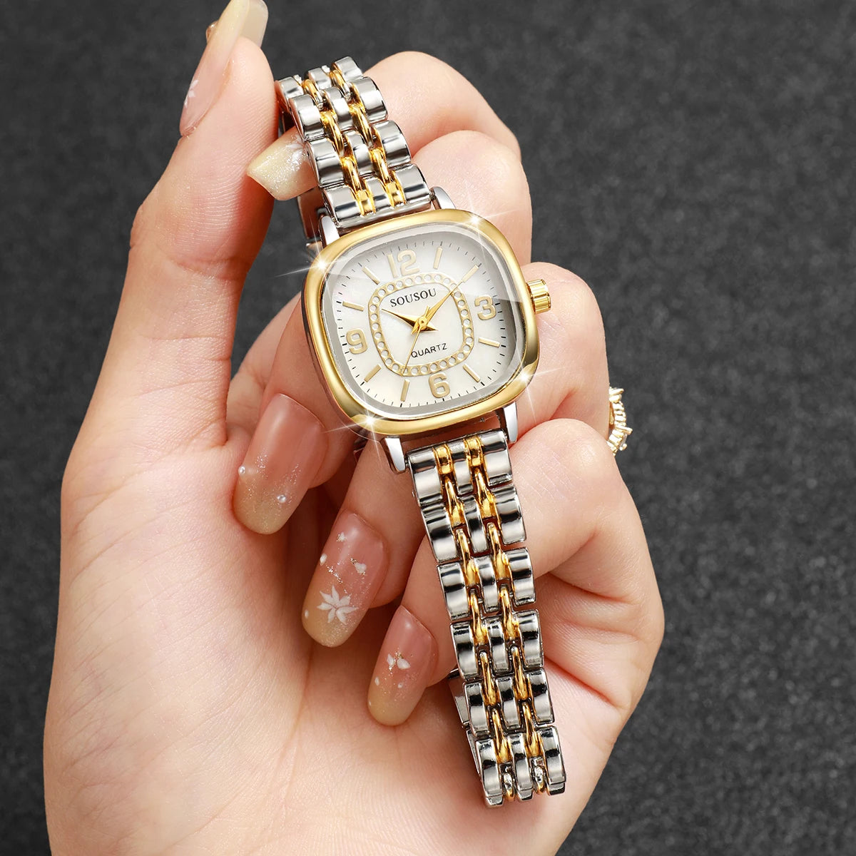 Reloj Cuadrado Bicolor