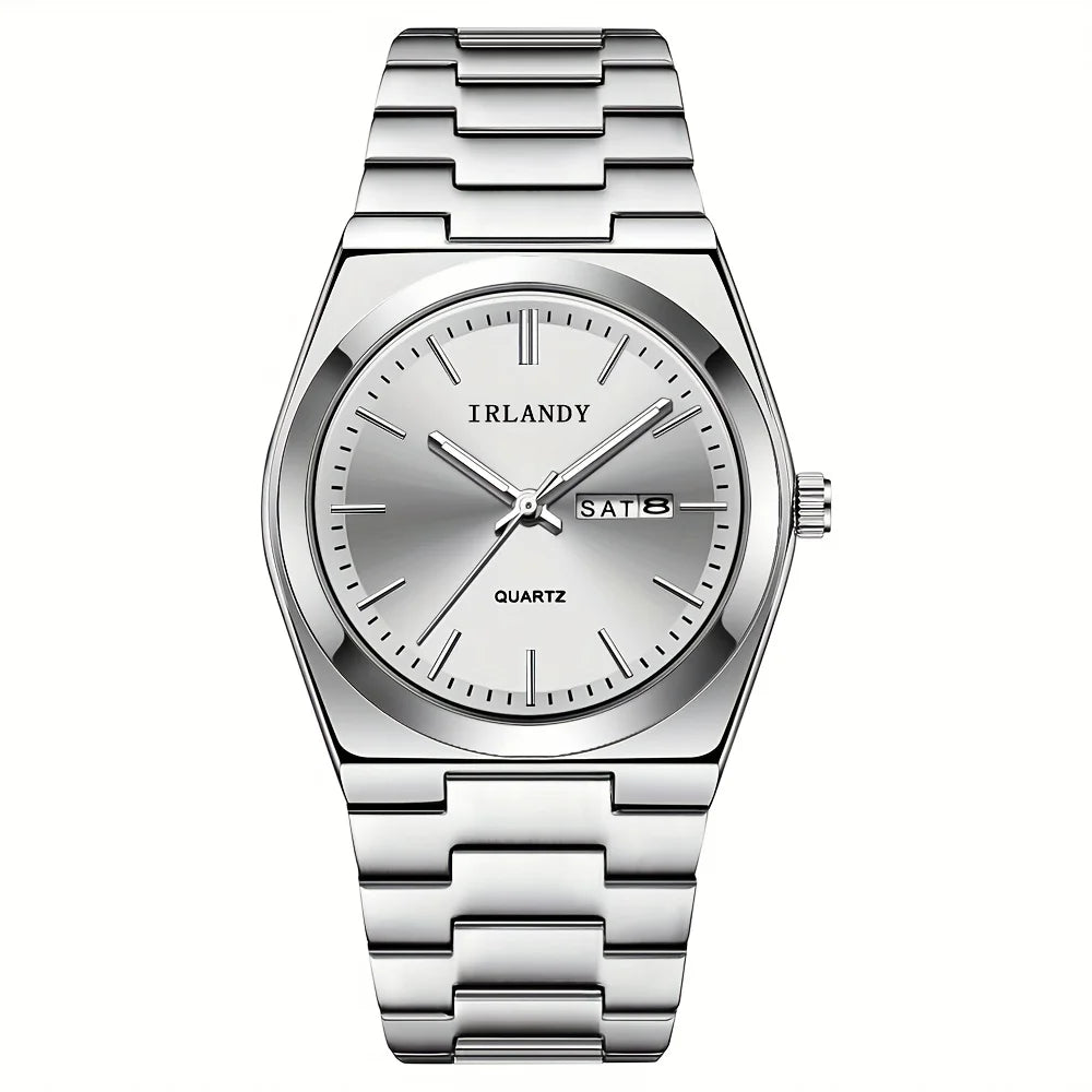 Reloj Plateado Esfera Blanca