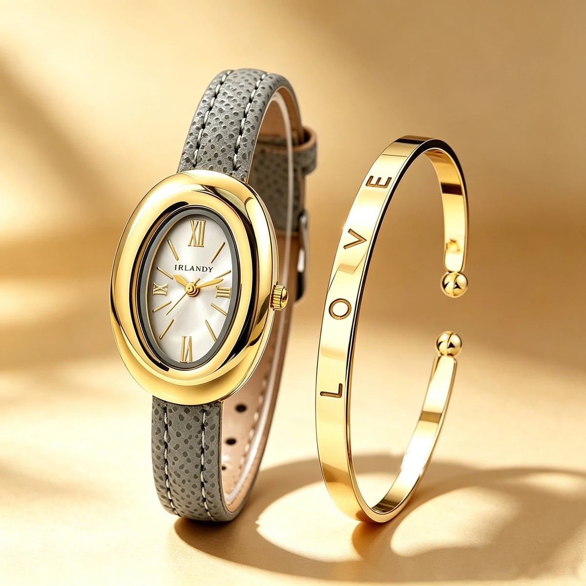 Set de Reloj Ovalado y Brazalete