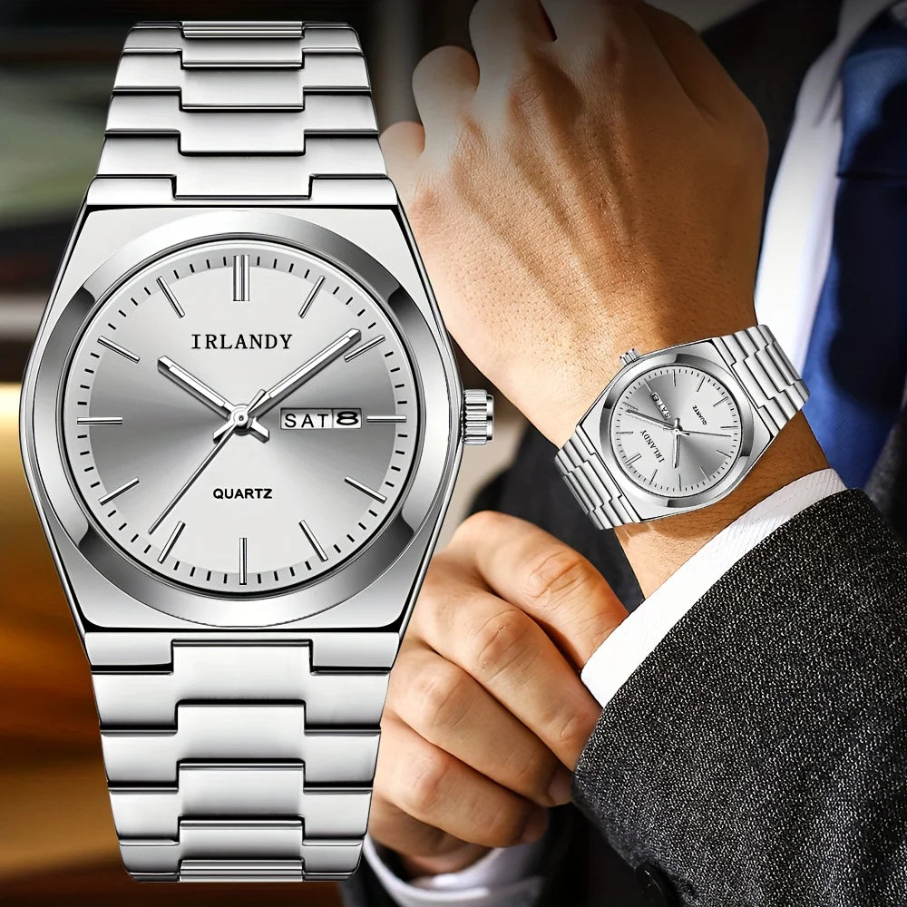 Reloj Plateado Esfera Blanca